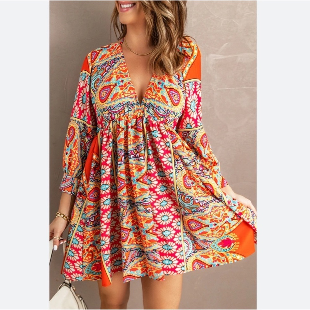 ** SOLD**Boho NWOT Summer Dress, long sleeve, size Small - Picture 1 of 16
